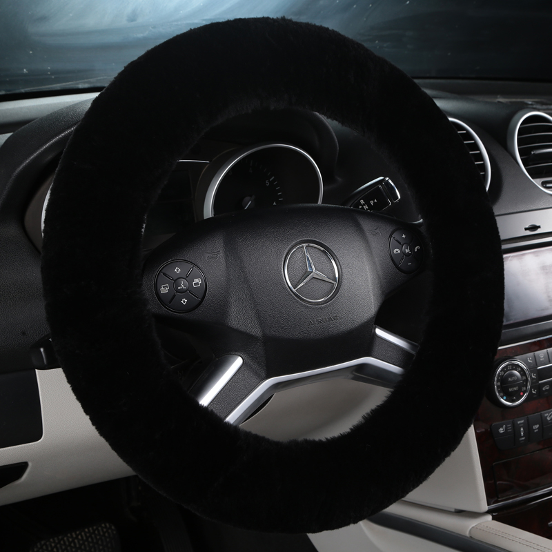 冬季汽车羊毛把套皮毛一体方向盘套男女通用可爱长短毛绒加厚保暖