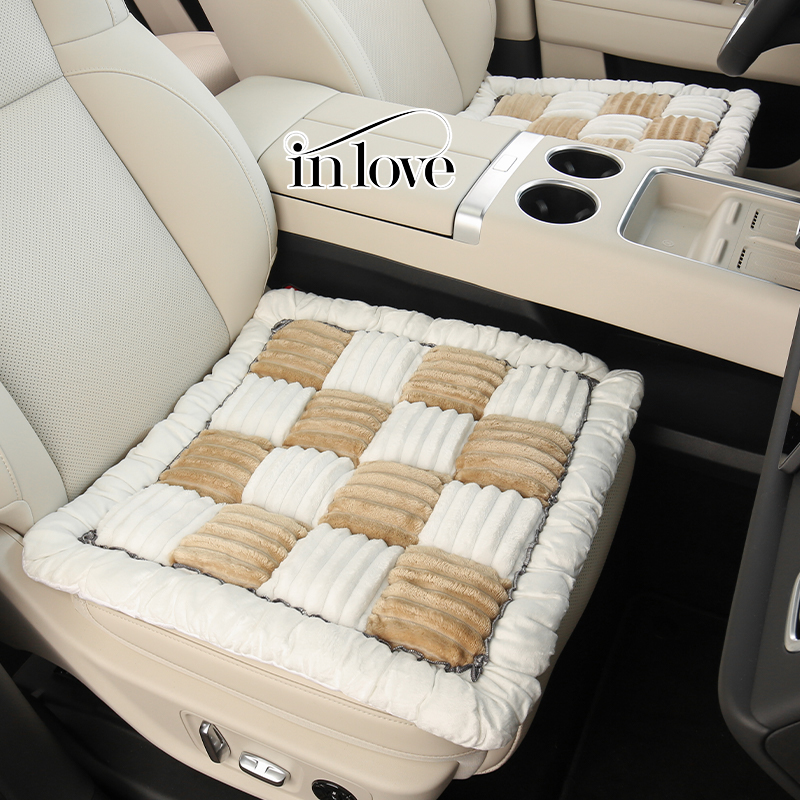 女神新款汽车坐垫单片冬季毛绒座椅套加热保暖四季通用高级感座垫