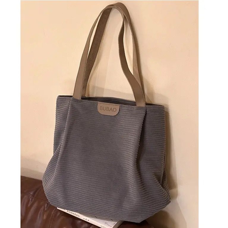 包包女大容量2025新款秋季灯芯绒百搭手提单肩包学生宝妈托特包