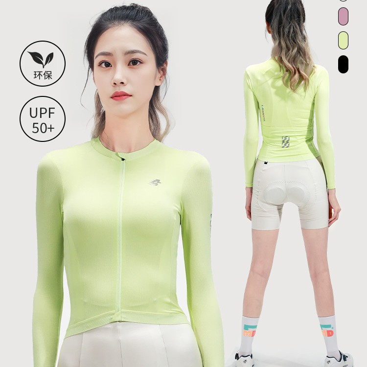兰帕达2024春季新款高弹修身女款骑行上衣无汗迹公路车排汗骑行服