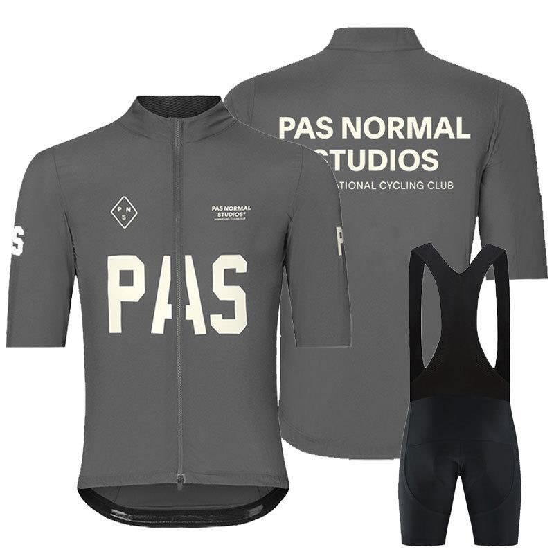 跨境热卖PAS男子短袖骑行服背带裤套装透气夏季PNS自行车运动服