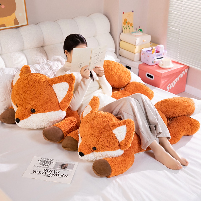 卡通小狐狸抱枕公仔毛绒玩具床上睡觉夹腿长枕头靠背娃娃生日礼物