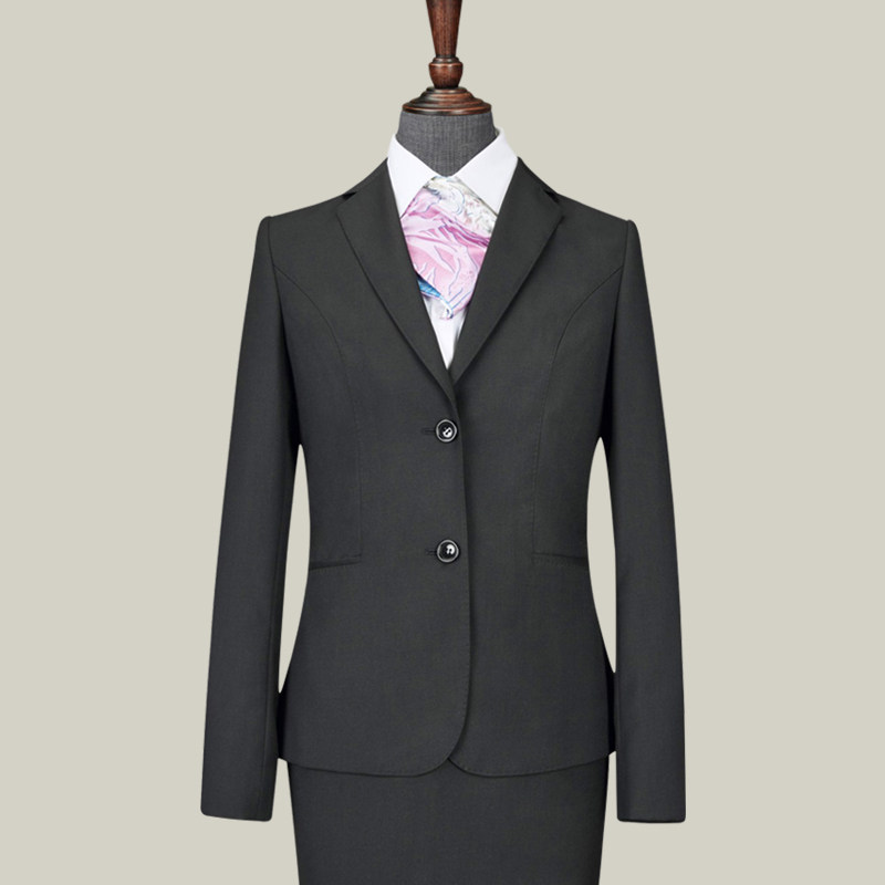 高端定制量体50羊毛西装套装女公务员教师4S店酒店正装西服工作服