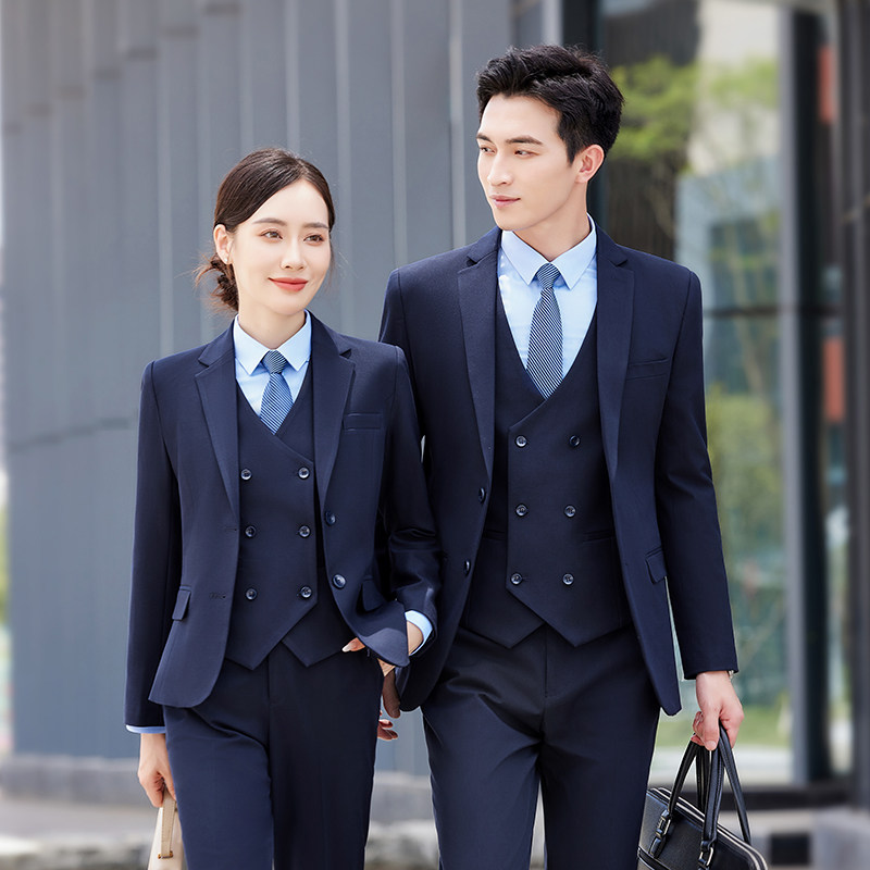高端职业套装男女同款4S店物业房地产销售正装商务西服企业工作服